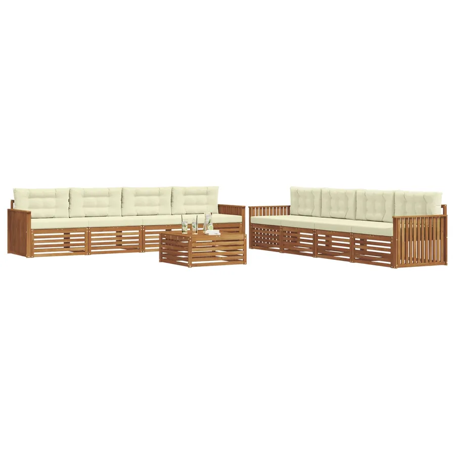 Ensemble de canapés d'extérieur 9 pcs Naturel et Crème - 3