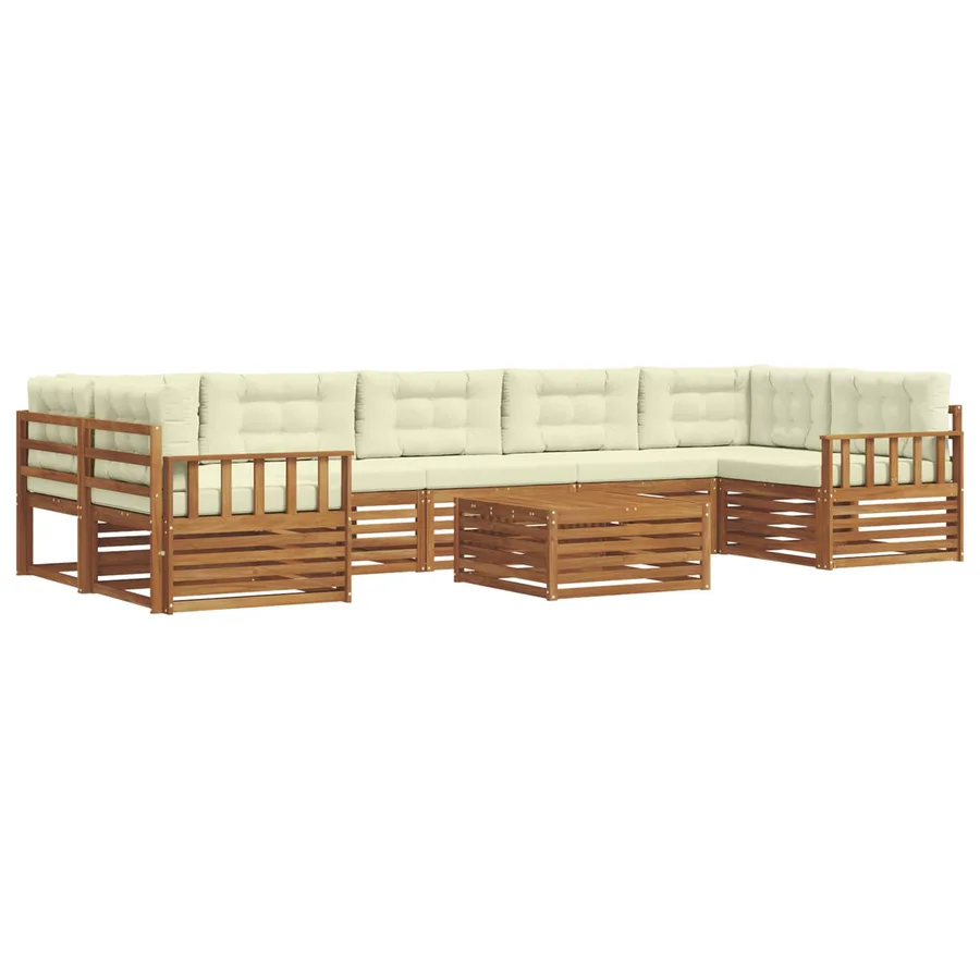 Ensemble de canapés d'extérieur 8 pcs Naturel et Crème - 2