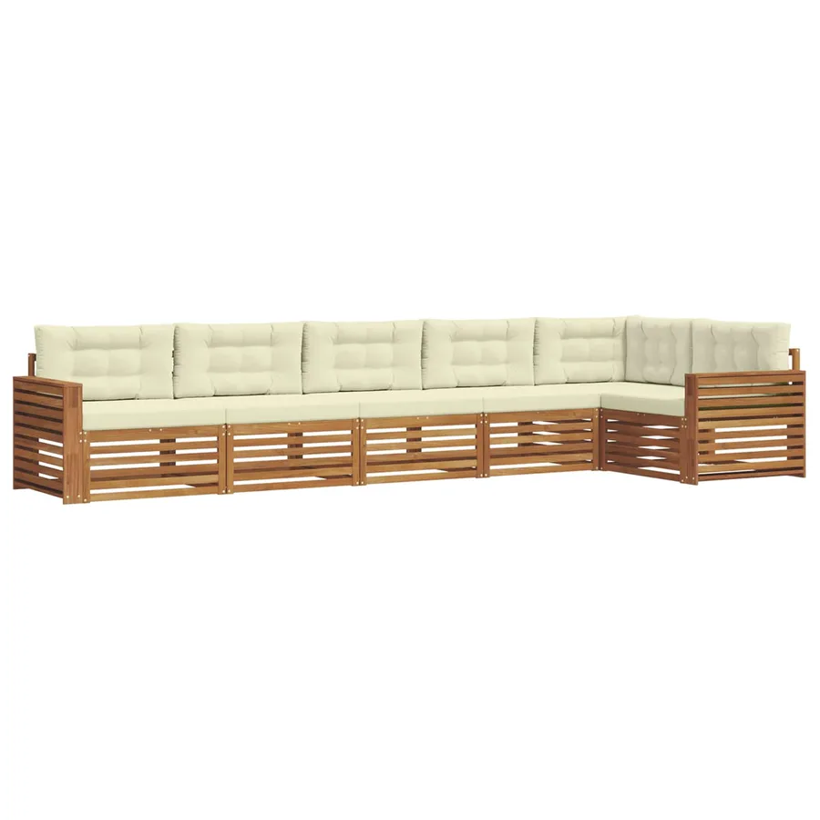 Ensemble de canapés d'extérieur 6 pcs Naturel et Crème - 2