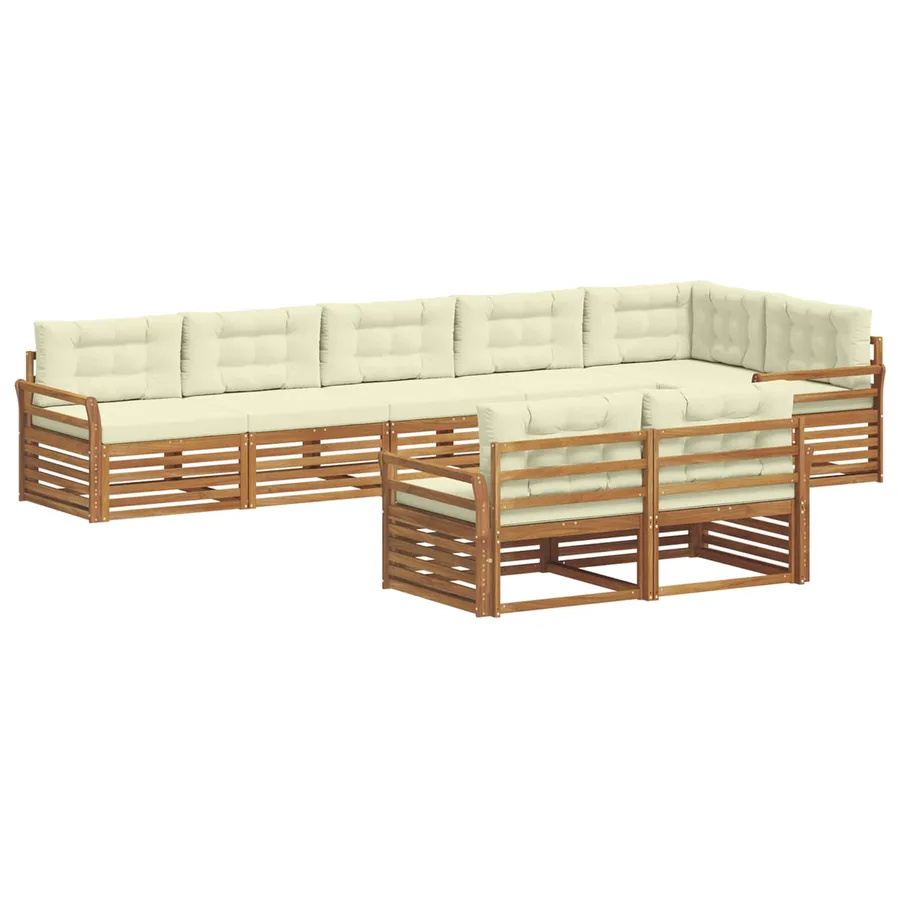 Ensemble de canapés d'extérieur 8 pcs Naturel et Crème - 2