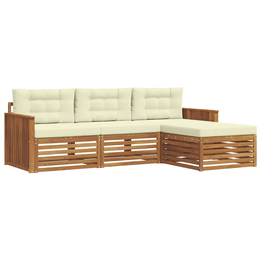 Ensemble de canapés d'extérieur avec coussin Naturel et Crème - 2