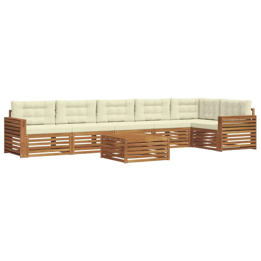 Ensemble de canapés d'extérieur 7 pcs Naturel et Crème - 2