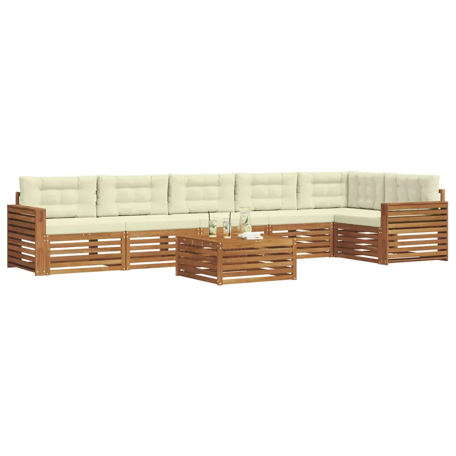 Ensemble de canapés d'extérieur 7 pcs Naturel et Crème - 3