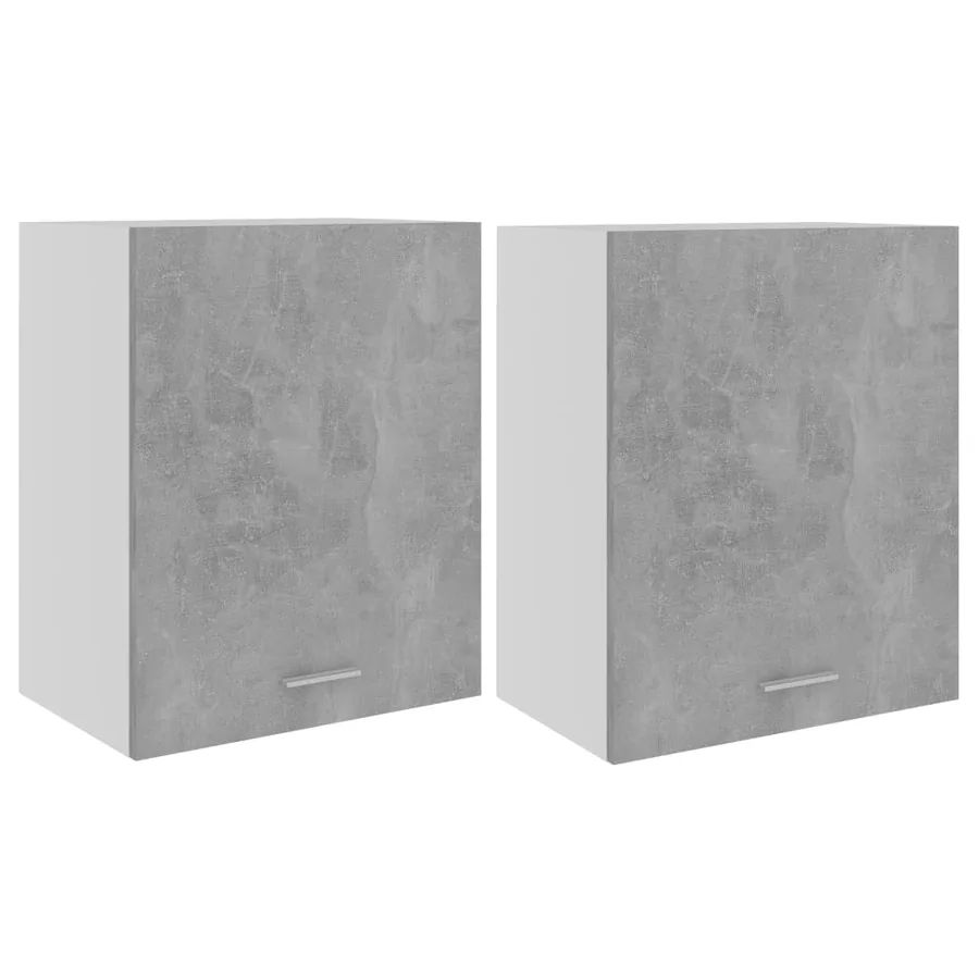 Armoires suspendues 2 pièces "Lyon" Gris béton 50 x 31 x 60 cm Bois d'ingénierie - 2