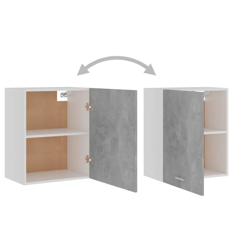 Armoires suspendues 2 pièces "Lyon" Gris béton 50 x 31 x 60 cm Bois d'ingénierie - 5
