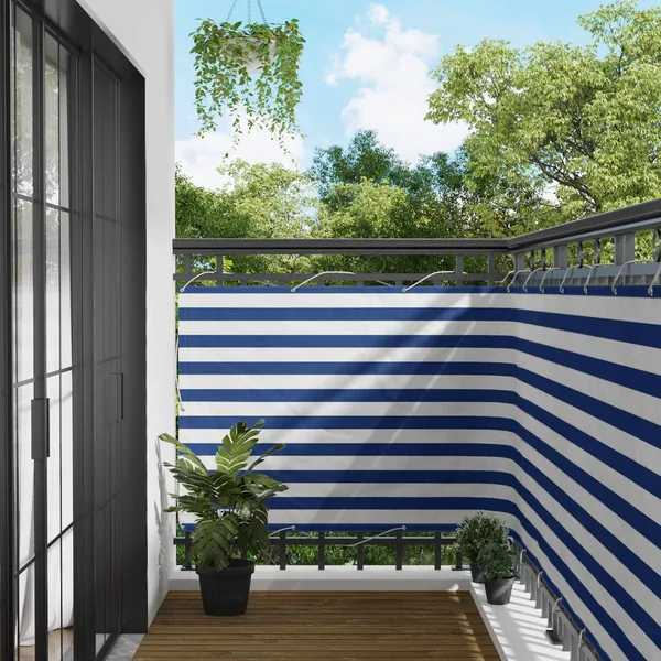 Écran de balcon Bleu et Blanc 120 x 200 cm