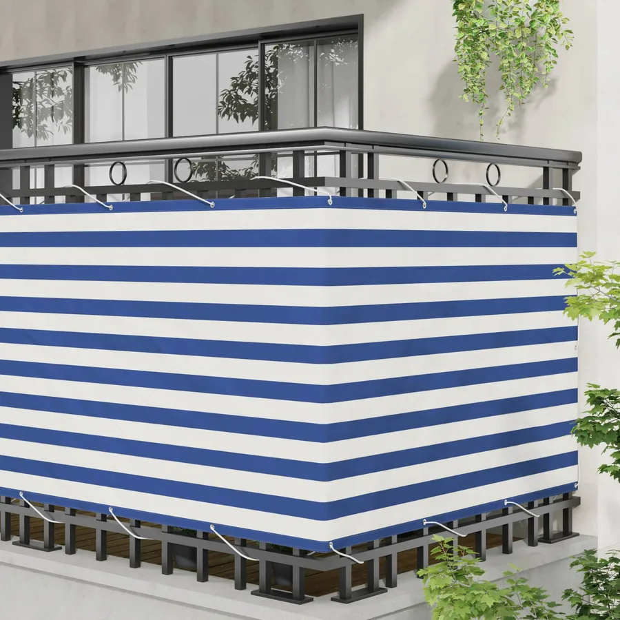 Écran de balcon Bleu et Blanc 120 x 200 cm - 3