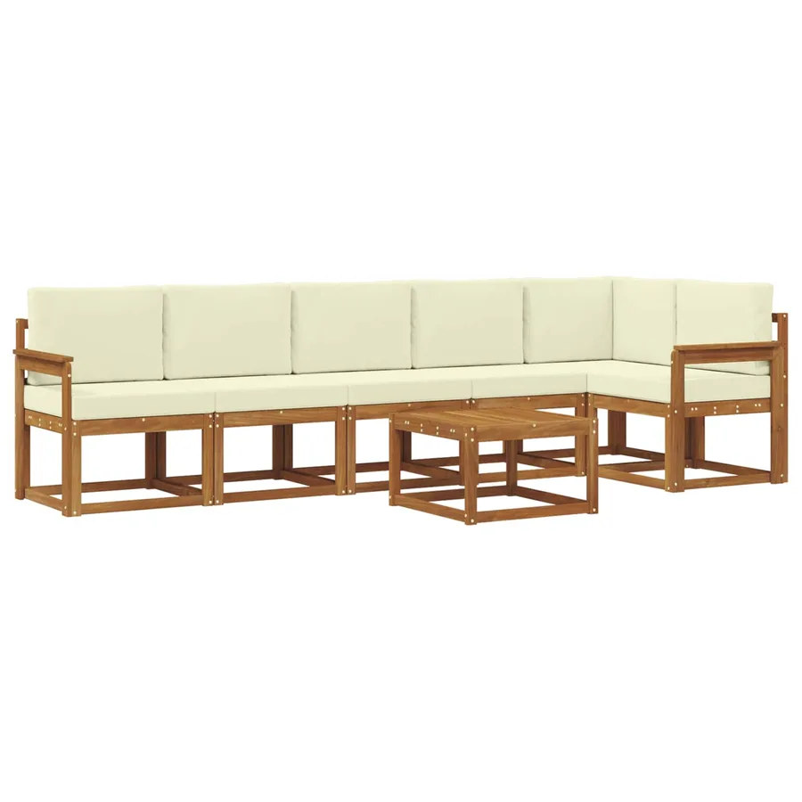 Ensemble de canapés d'extérieur 7 pcs Naturel et Crème - 2