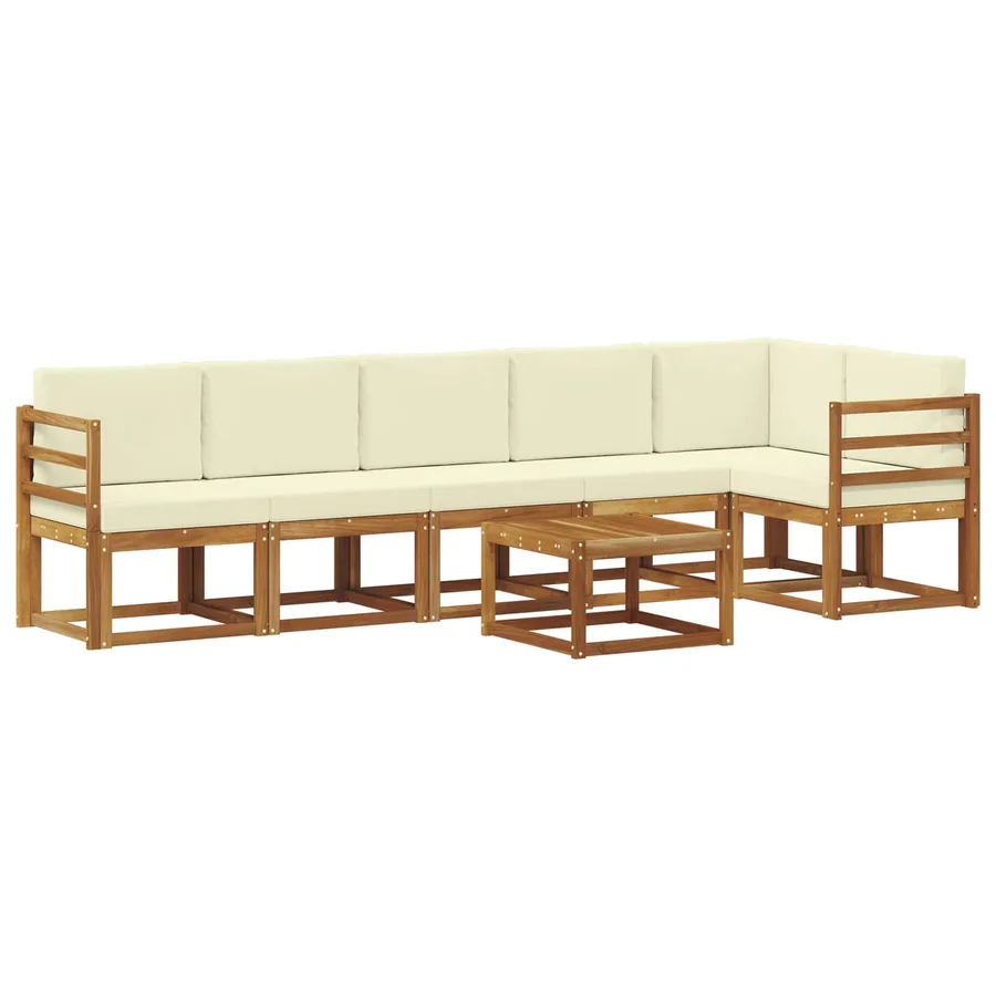 Ensemble de canapés d'extérieur 7 pcs Naturel et Crème - 2