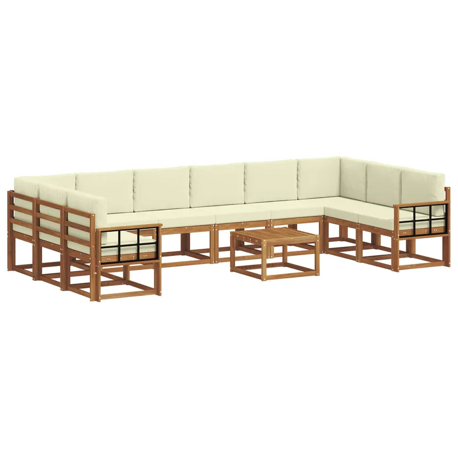 Ensemble de canapés d'extérieur 11 pcs Naturel et Crème - 2