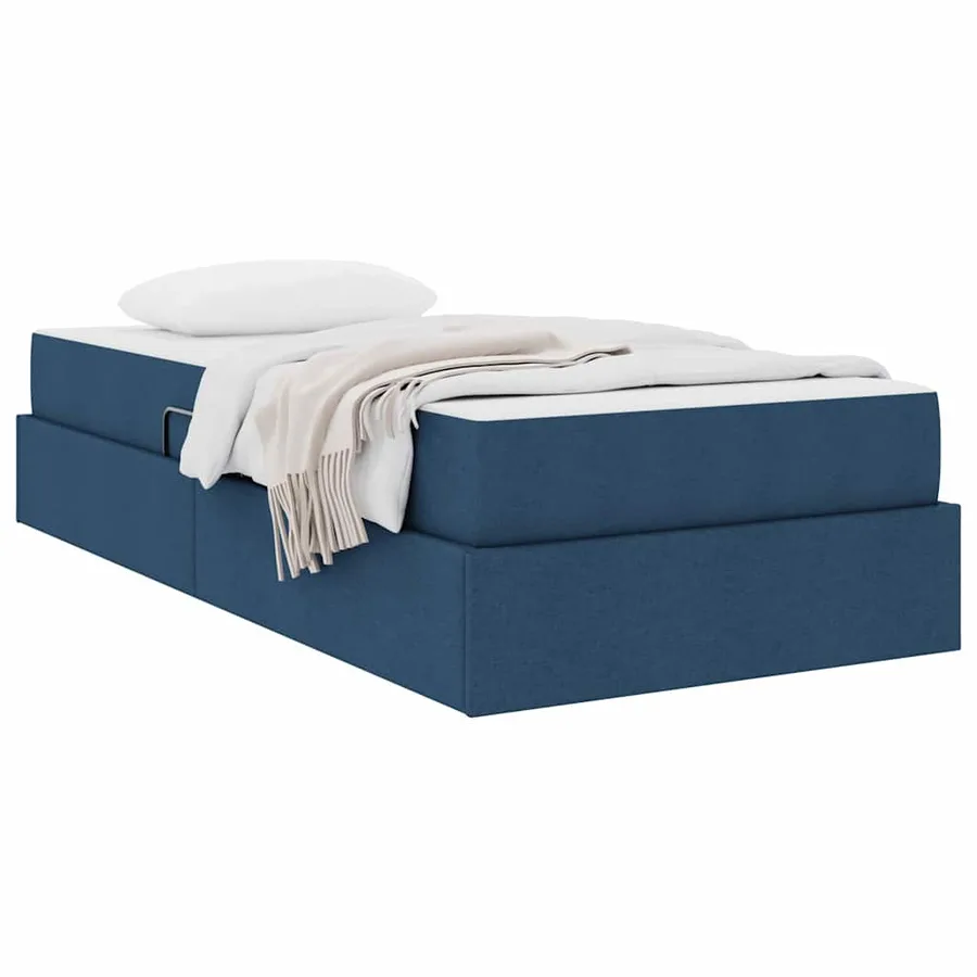 Lit avec rangement et matelas Bleu 100 x 200 cm Polyester - 3