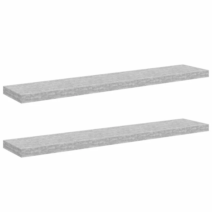 Étagères murales flottantes 2 pcs gris béton 120x23,5x3,8cm MDF - 2