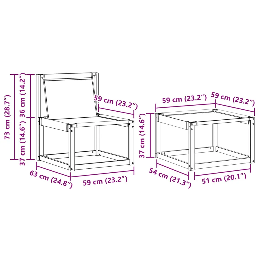 Ensemble de canapés d'extérieur 5 pcs Naturel et Beige - 9
