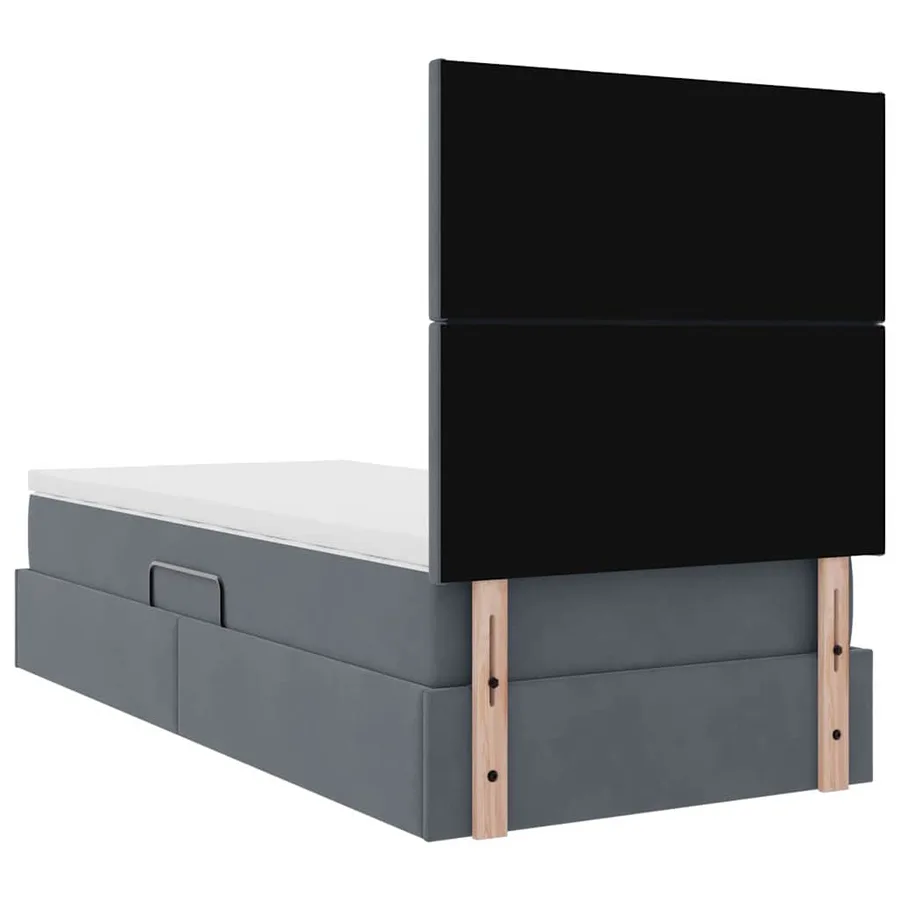 Lit de rangement LED avec matelas Gris foncé 90 x 190 cm - 12