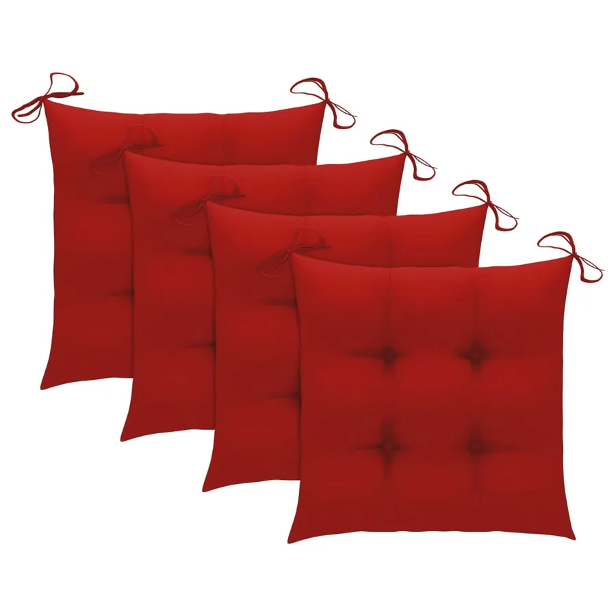 Chaises pliables d'extérieur lot de 4 et coussins Bois d'acacia - 9