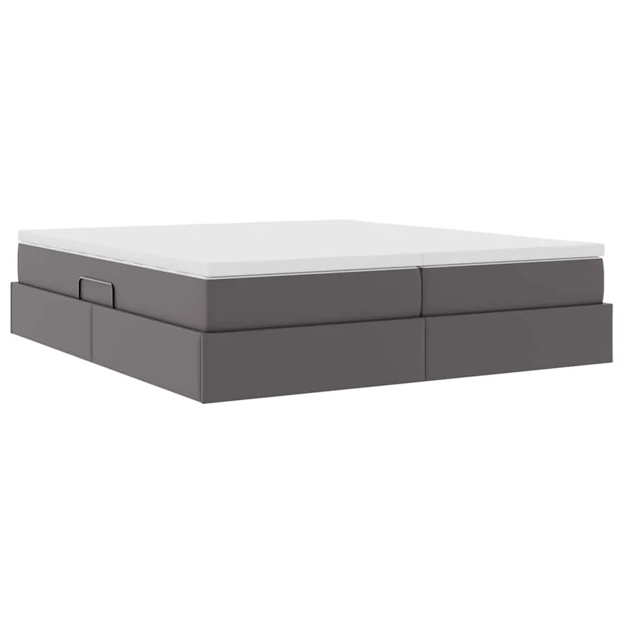 Lit avec rangement et matelas avec matelas Gris 200 x 200 cm - 5