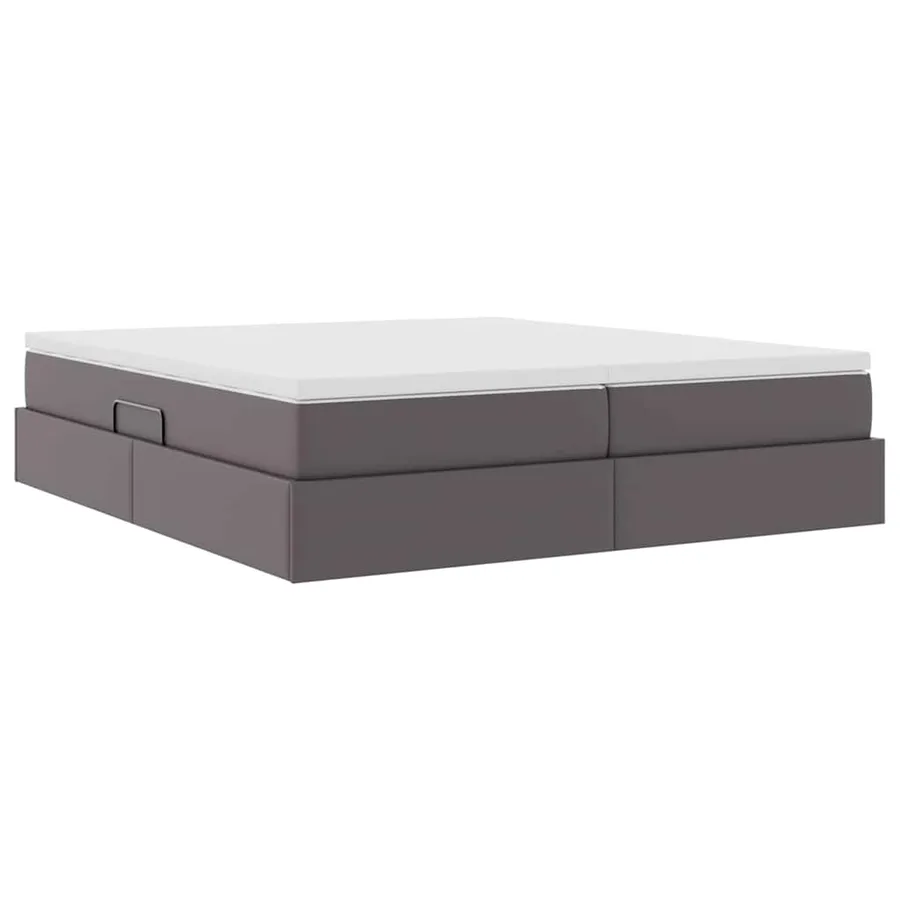 Lit avec rangement et matelas avec matelas Gris 200 x 200 cm - 8