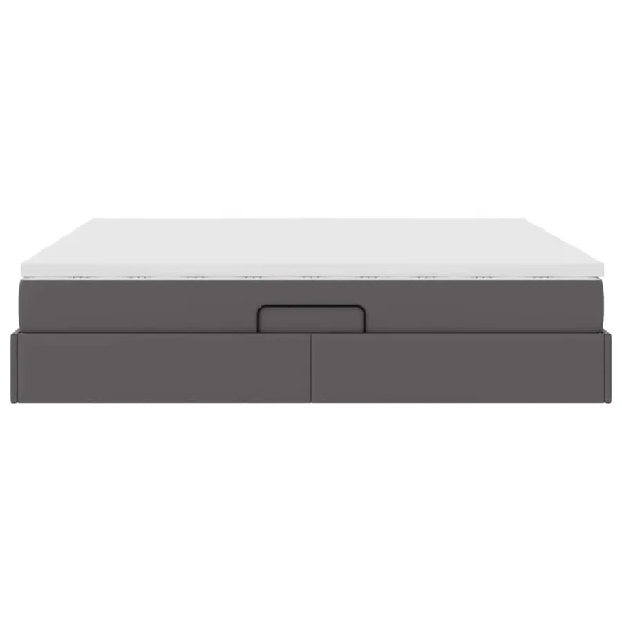 Lit avec rangement et matelas avec matelas Gris 200 x 200 cm - 9