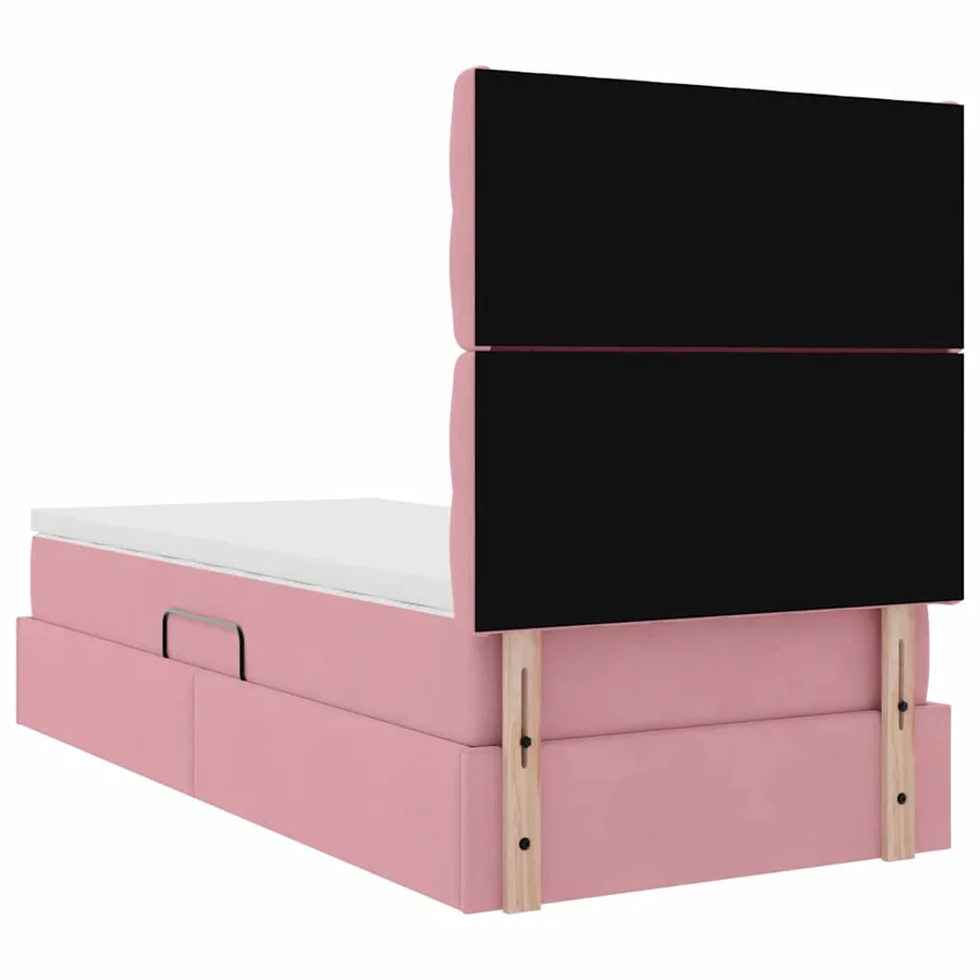 Lit de rangement LED avec matelas Rose 90 x 190 cm Velours - 12