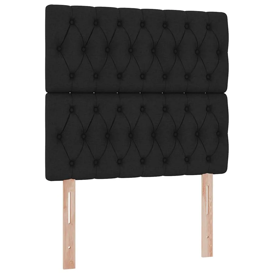 Lit avec rangement et matelas Noir 90 x 190 cm tissu - 9