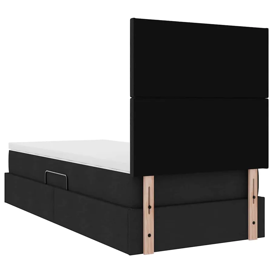 Lit de rangement LED avec matelas Noir 90 x 190 cm Tissu - 12