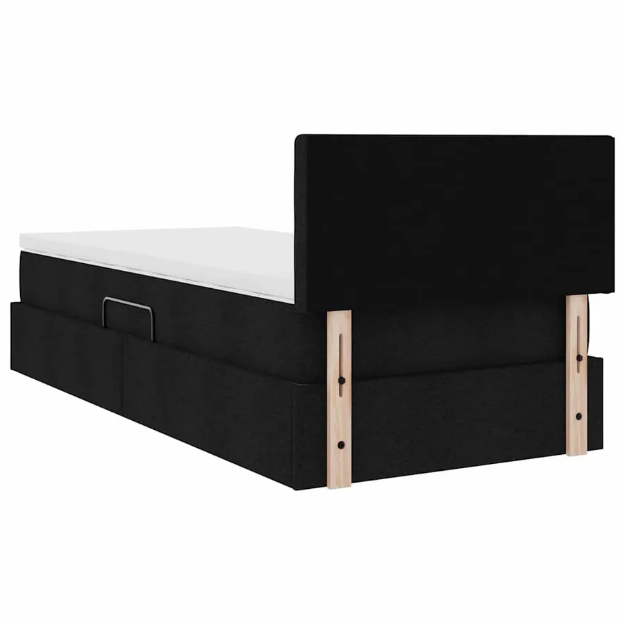 Lit de rangement LED avec matelas Noir 100 x 200 cm Tissu - 12