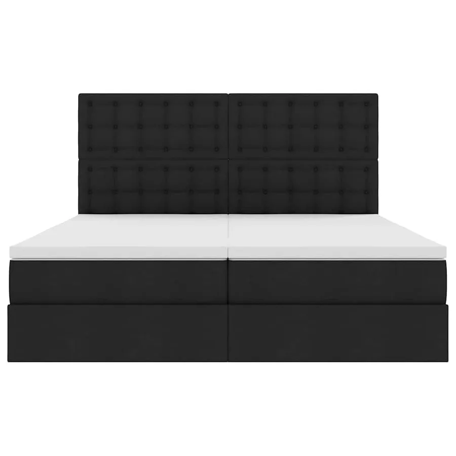 Lit de rangement LED avec matelas Noir 200 x 200 cm Tissu - 11