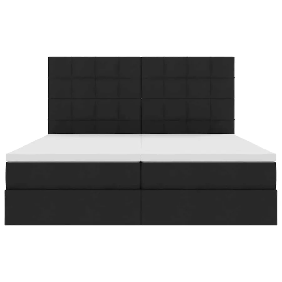 Lit de Rangement avec tête de lit Noir 200 x 200 cm Tissu - 8