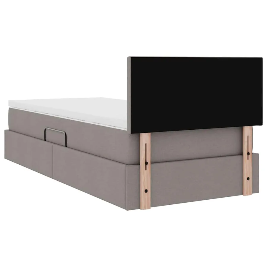 Lit avec rangement et matelas avec matelas Taupe 90 x 200 cm - 11