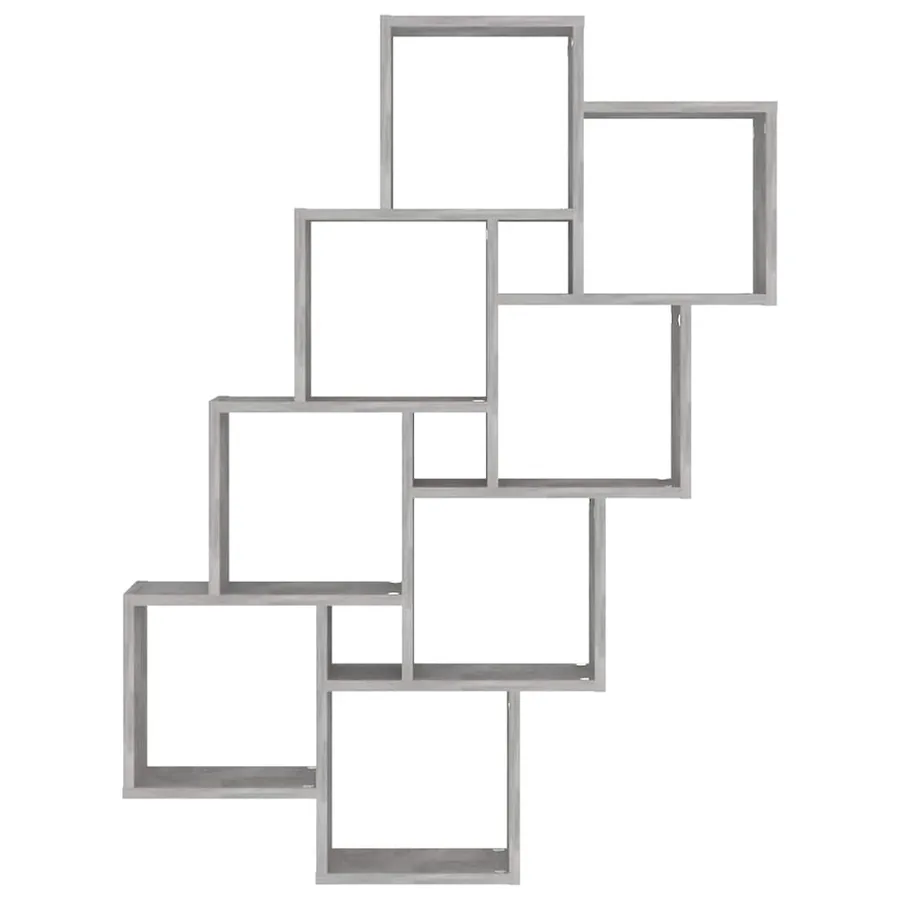 Étagère murale cube Gris béton 90x15x119 cm Bois d’ingénierie - 4