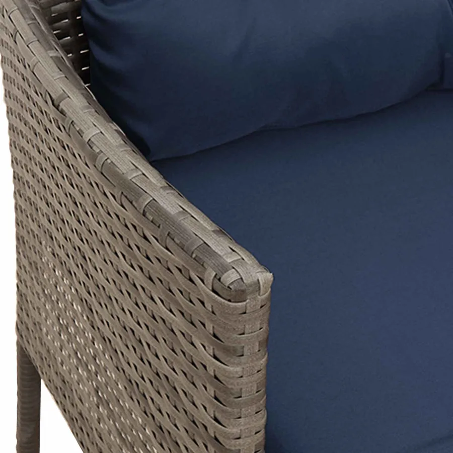 Ensemble de canapé de jardin 2 pcs Gris et bleu marine - 12