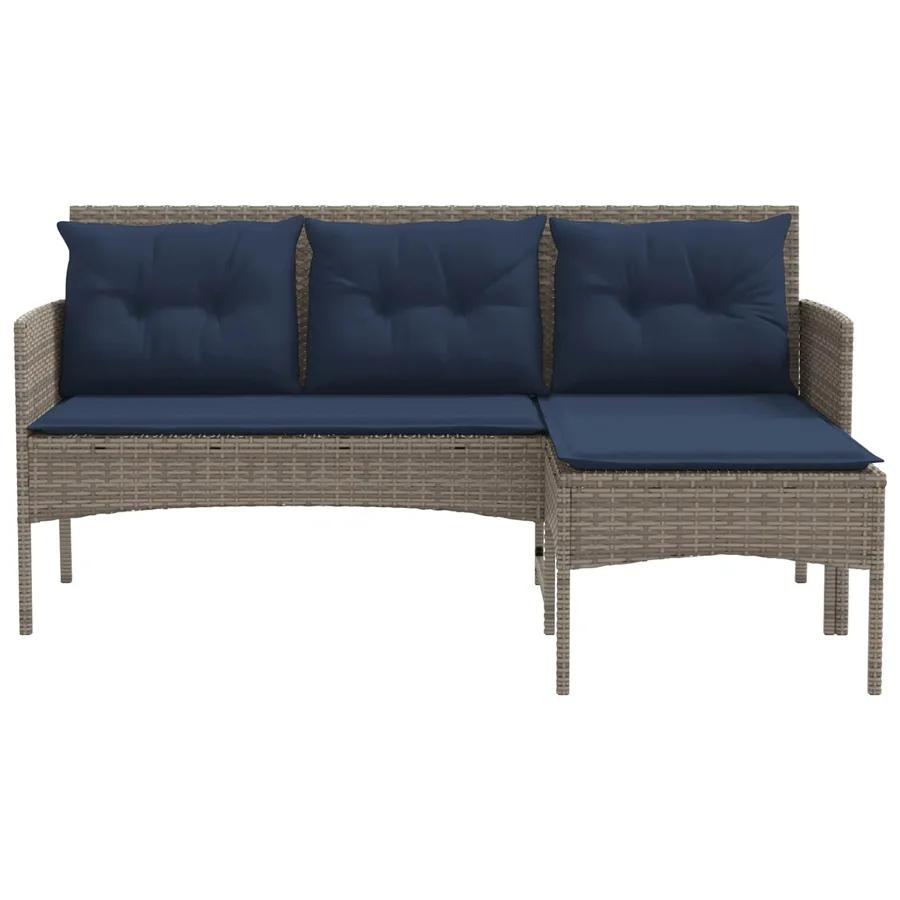 Ensemble de canapé de jardin 2 pcs Gris et bleu marine - 7