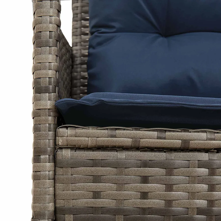 Ensemble de canapé de jardin 2 pcs Gris et bleu marine - 8