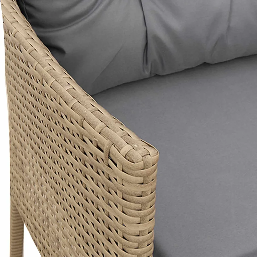 Ensemble de canapé de jardin avec coussin 2 pcs polyrotin - 12