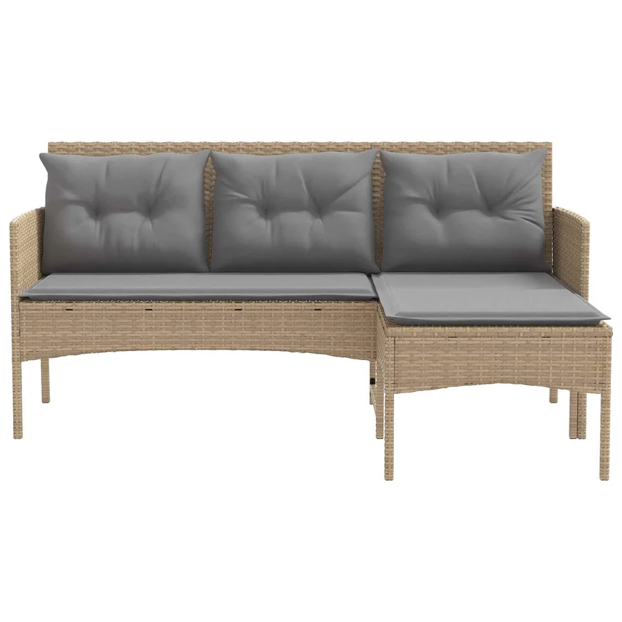 Ensemble de canapé de jardin avec coussin 2 pcs polyrotin - 7