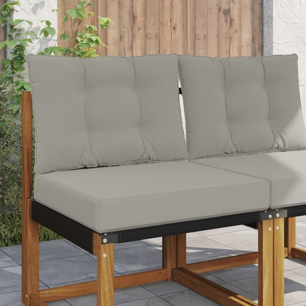 Coussin de canapé d'extérieur Polyester Gris 60 x 50,5 x 8 cm