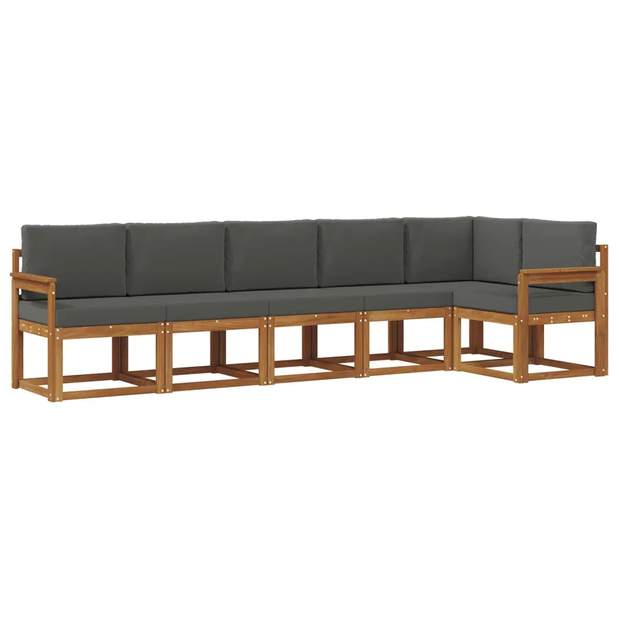 Ensemble de canapés d'extérieur 6 pcs Naturel et Anthracite - 2