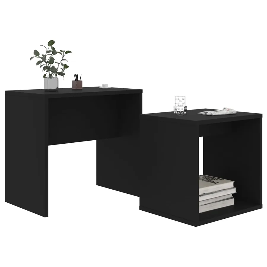 Ensemble de table basse Noir 48x30x45 cm Bois d'ingénierie - 3
