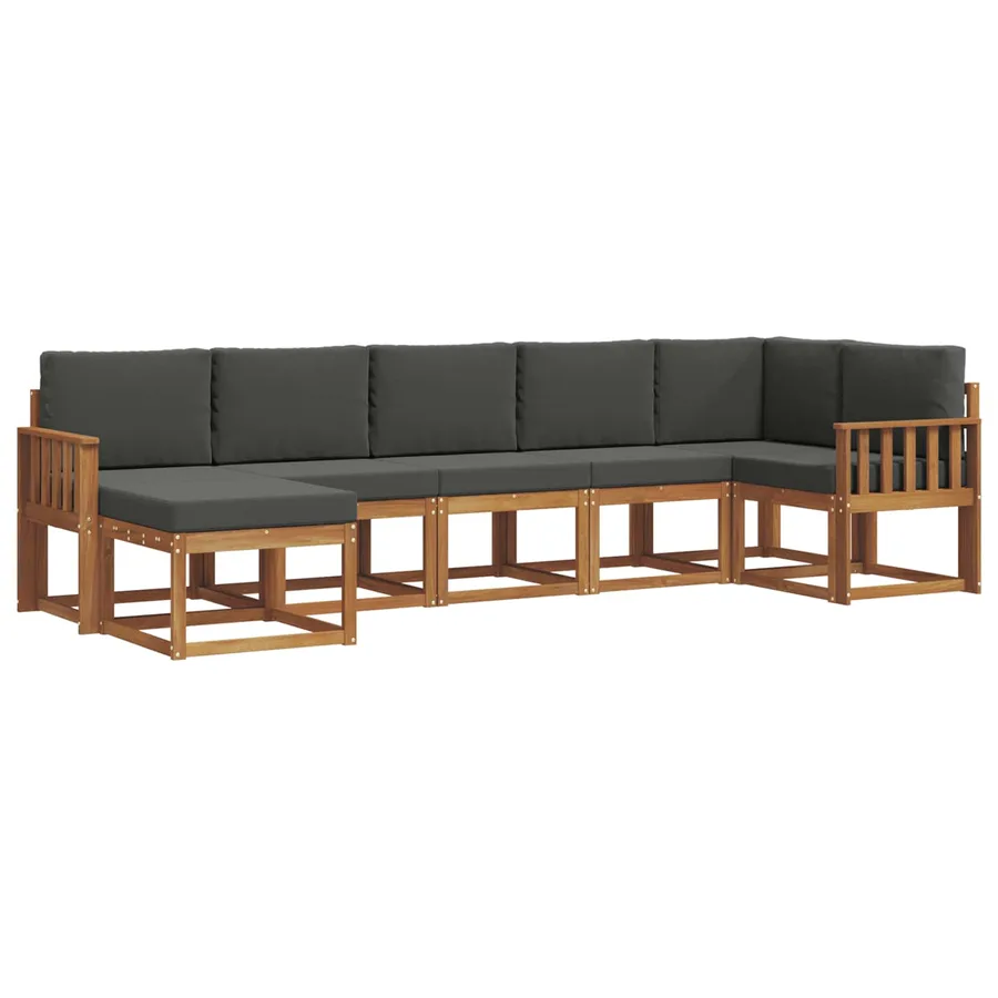 Ensemble de canapés d'extérieur 7 pcs Naturel et Anthracite - 2