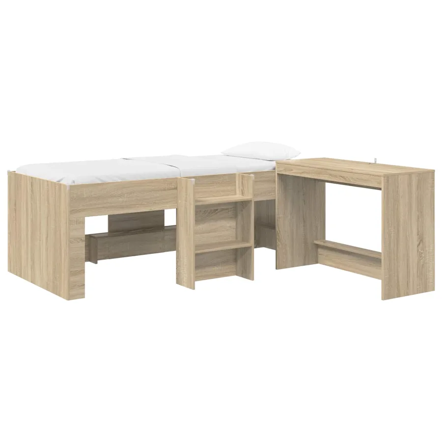 Lit haut pour enfants avec bureau 2 pc Chêne Sonoma - 2