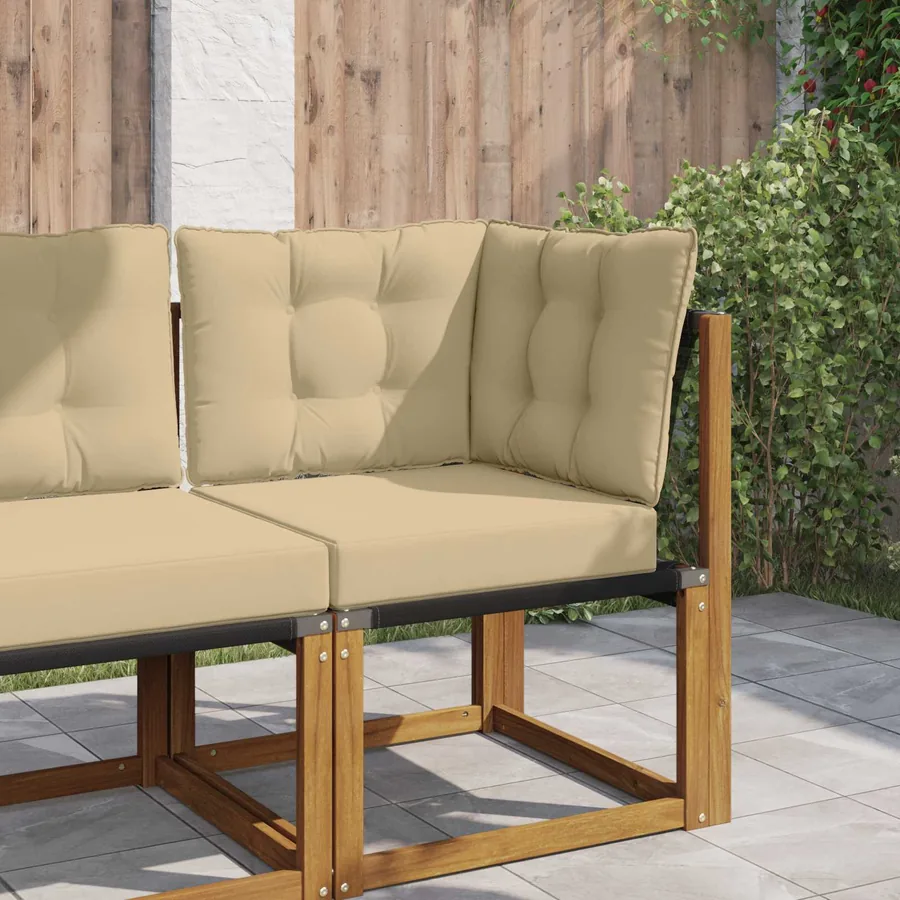 Coussin de canapé d'extérieur Polyester Beige 60 x 40 x 10 cm