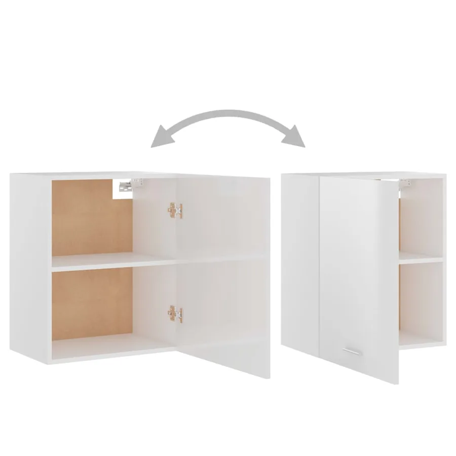 Armoire suspendue "Lyon" Blanc brillant 50 x 31 x 60 cm Bois d'ingénierie - 5