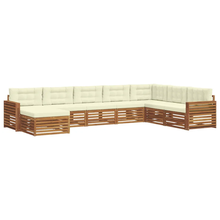 Ensemble de canapés d'extérieur 8 pcs Naturel et Crème - 2