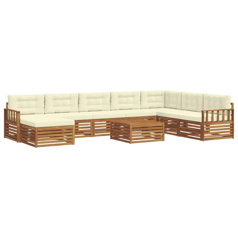 Ensemble de canapés d'extérieur 9 pcs Naturel et Crème - 2