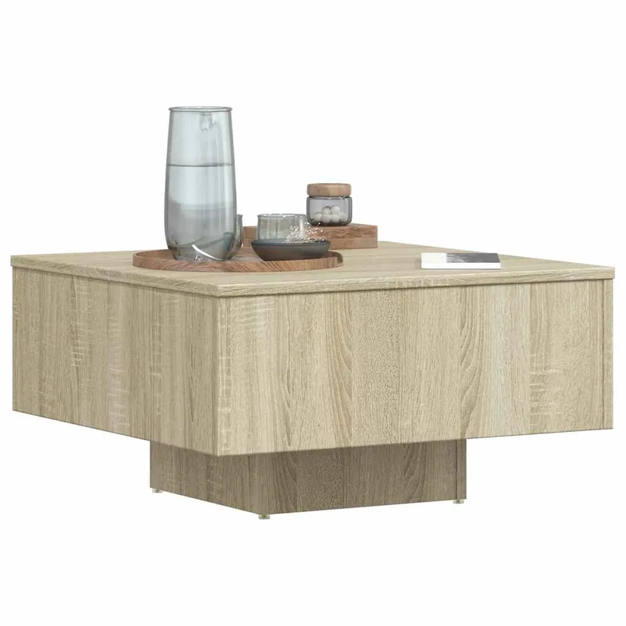 Table basse chêne sonoma 60x60x31,5 cm bois d'ingénierie - 4