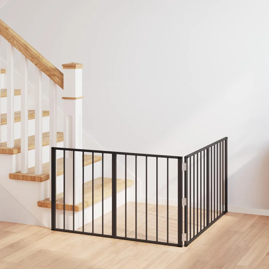 Porte pour chien 2 pcs Noir 100 x 60 cm Acier galvanisé