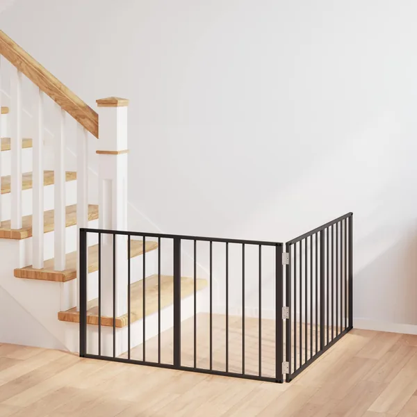 Porte pour chien 2 pcs Noir 100 x 60 cm Acier galvanisé