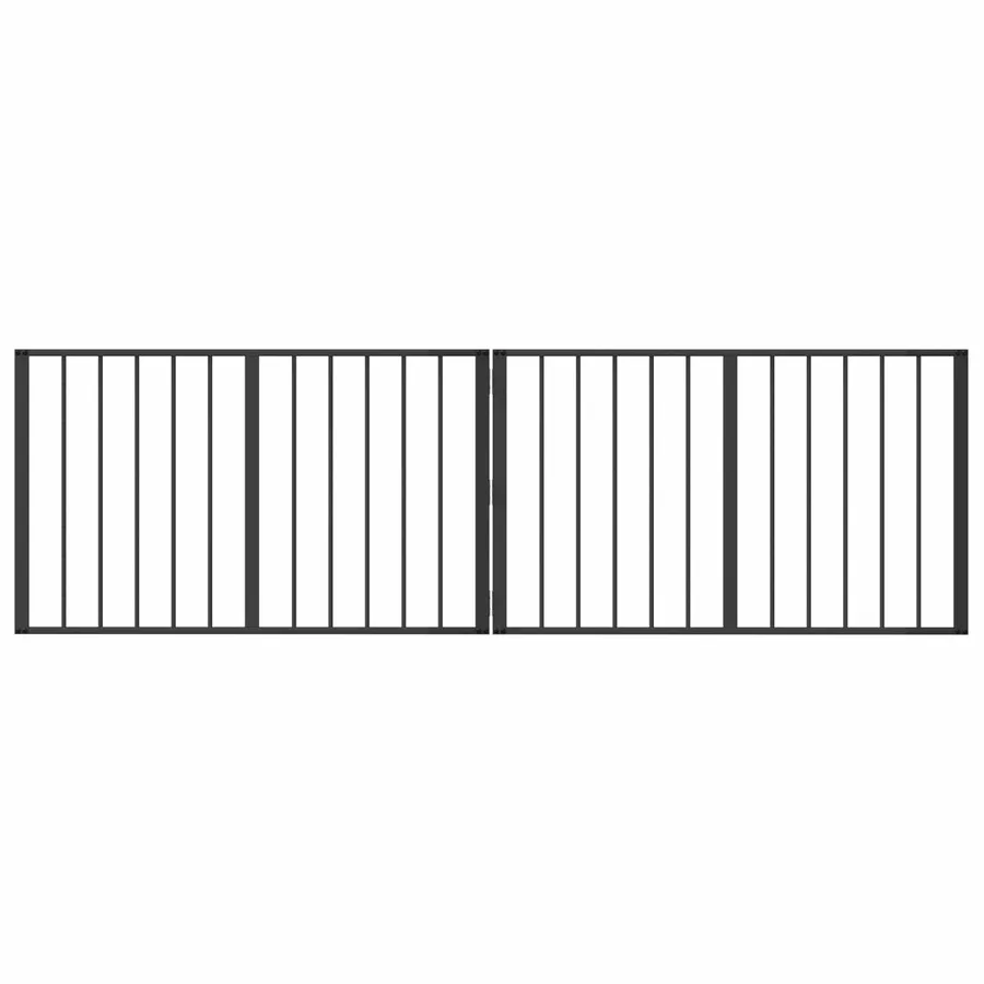 Porte pour chien 2 pcs Noir 100 x 60 cm Acier galvanisé - 2