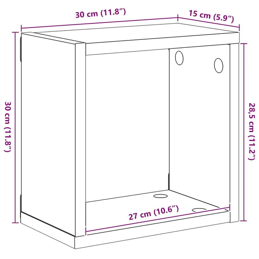 Étagères cube murales 4 pcs blanc 30x15x30 cm - 11