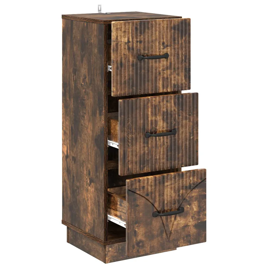 Armoire à tiroirs Chêne fumé 33 x 34,5 x 87 cm - 5